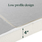 ZINUS 4 Inch Box Spring with Cover, No Assembly Mattress Foundation, Sturdy Metal Structure, Twin, White