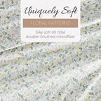Linen Market Double-Brushed Patterned Microfiber Full Sheet Set 4 Piece – Oeko-TEX Certified Ultra Soft & Wrinkle-Free - 16" Deep Pocket Sheets - Easy Care Full Size - Wildflower Light Blue