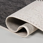 JONATHAN Y Geometric Organic Shapes Indoor Outdoor Runner Rug 2X8 Cream/Black, Zia Modern for Backyard, Patio, Porch, Easy-Cleaning, High Traffic, Pet-Friendly, Non-Shedding (TSN306A-28)