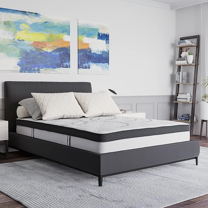 Flash Furniture Capri Comfortable Sleep 10" Hybrid Pocket Spring and Foam Mattress in a Box, Foam Pocket Spring Hybrid Mattress, Pressure Relief, Full