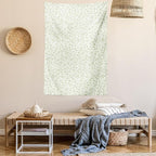 Lunarable Green and Beige Tapestry Queen Size, Green Leaves on Skinny Tangled Sprigs Fresh Nature Theme Foliage, Wall Hanging Bedspread Bed Cover Wall Decor, Queen Size, Pistachio Green