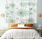 Lunarable Hearts Tapestry, Floral Abstract Striped Background Soft Color Daisies Nature Flourish, Wide Wall Hanging for Bedroom Living Room Dorm, 60" X 40", Mint Green Charcoal Grey