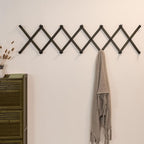 SKOLOO Hat Rack for Wall with 20 Hooks, Solid Wooden, Modern, Expandable Coat Rack Wall Mount for Coats, Hats, Bags, Baseball Caps, Dark Walnut Color