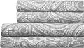 Twin Sheets - Breathable Luxury Sheets with Full Elastic & Secure Corner Straps Built In - 1800 Supreme Collection Extra Soft Deep Pocket Bedding Set, Sheet Set, Twin, Paisley Gray