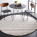 SAFAVIEH Arizona Shag Collection 6'7" Round Ivory/Grey ASG741F Moroccan Non-Shedding Entryway Foyer Living Room Bedroom Kitchen 1.2-inch Thick Area Rug