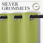 NICETOWN Fresh Green Blackout Curtains 40 inches Length for Kitchen, 2 Panels, 29" Wide, Thermal Insulated Decoration Drapes for Small Window