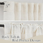 RYB HOME Sheer Linen Blend Curtains - Privacy Semi Translucent Linen Texture Draperies Soften Sunlight Glare Farmhouse Window Curtains for Living Room Cafe Laundry Room, 52" W x 72" L, 2 Panels