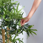 Amazon Basics Artificial Fake Bamboo Plant with Plastic Planter Pot, 39.4", Green