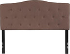 Flash Furniture Cambridge Button Tufted and Diamond Stitched Upholstered Full Size Headboard in Camel Fabric