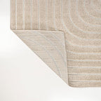 Eyely NCS101E-8 Odense High-Low Minimalist Angle Geometric Beige/Cream 8 ft. x 10 ft. Indoor/Outdoor Area Rug, for Home, Backyard, Patio, Porch, Bedroom, Kitchen, Living Room