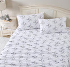 Laura Ashley - Flannel Sheets King Size, Anti-Pilling & Wrinkle Resistant Cotton, Touchably Soft for All-Season Comfort - Bed Sheets with Matching Pillowcases & Fitted Sheet (Jessika Lavender)
