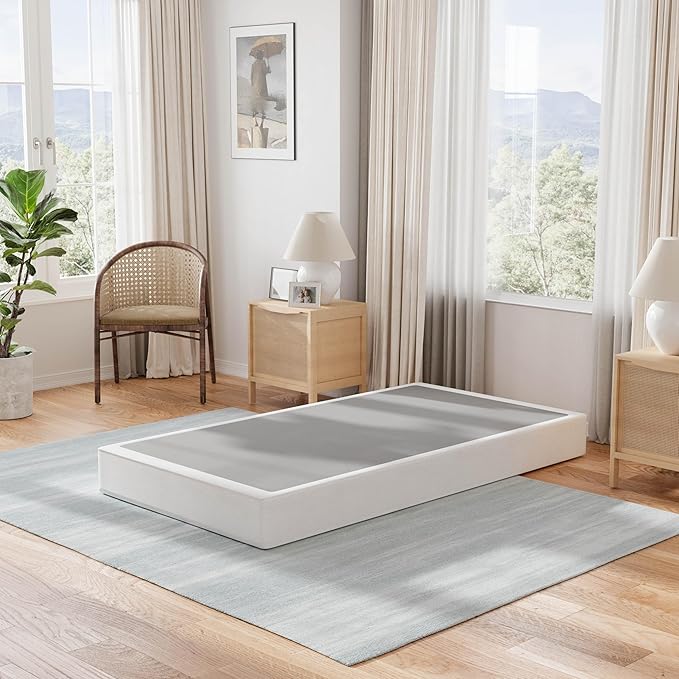 Twin Box Spring 9 Inch High Profile Strong Metal Frame Mattress Foundation, Quiet Noise-Free,Easy Assembly, 3000lbs Max Weight Capacity