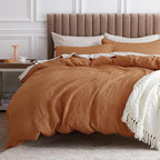 Bedsure Cotton Duvet Cover King - 100% Cotton Waffle Weave Hazel Duvet Cover King Size, GentleSoft™ and Breathable Bedding Set for All Season, 3 Pieces, 104"x90"