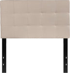 Flash Furniture Bedford Box Stitch Tufted Upholstered Twin Size Headboard in Beige Fabric