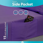 DREAMCARE Sheets Full Size Bed - Cooling Bed Sheets - 6pcs Set - Full Sheet Set - Full Size Sheets - Full Size Sheet Sets Soft & Long Lasting 100% Fine Brushed Polyester with Side Pocket - Purple