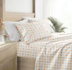 Linen Market Double-Brushed Patterned Microfiber Queen Sheet Set 4 Piece – Oeko-TEX Certified Ultra Soft & Wrinkle-Free - 16" Deep Pocket Sheets - Easy Care Queen Size - Aztec Dreams Coral