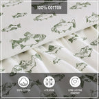 Eddie Bauer - Full Sheets, Cotton Flannel Bedding Set, Brushed For Extra Softness, Cozy Home Decor (School of Fish, Full)
