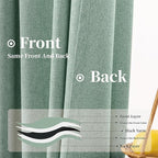 KangBang 108 Inch Fresh Green Blackout Curtains 2 Panels Set for Bedroom, Pinch Pleated/Rod Pocket/Back Tab/Hook Belt Thermal Insulated Morden Drapes for Cottage Urban Cameo Green, 52x108