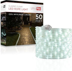 UltraPro LED Rope Lights, 50ft Classic Clear Rope, Cool White Light 5000K, Indoor/Outdoor, Flexible, Linkable, Durable, Rope Lights Outdoor, 54846