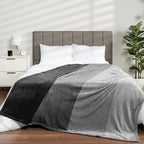 PAVILIA Black Ombre Fleece Throw Blanket for Couch, Soft Flannel Blanket for Sofa Bed Room, Plush Lightweight Dark Gray Black Gradient Blanket, Cozy Microfiber Decorative Gift Throw, 50x60