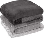 Pavilia Gray Ombre Fleece Blanket for Twin Size Bed, Soft, Lightweight, Cozy Microfiber Gift Decorative Blanket, 60x80
