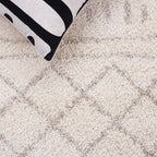 SAFAVIEH Arizona Shag Collection Area Rug - 6' x 8', Ivory & Beige, Moroccan Design, Non-Shedding & Easy Care, 1.6-inch Thick, Ideal for The Living Room, Dining, Bedroom (ASG741A)