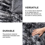 Bedsure GentleSoft Sherpa Fluffy Blanket Queen Size for Bed - Fleece Warm and Cozy for Women Gift, Plush & Fuzzy Faux Fur Christmas Blanket for Couch, Sofa Decor, Tie Dye Design, Grey, 90x90 Inches
