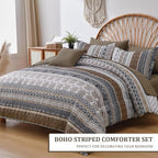 Cottolester Brown Comforter Set Queen Size,Boho Fall Bed in a Bag 8 Pieces,Paisley Soft Microfiber Bedding Comforter Set