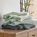 Bedsure Cooling Cotton Waffle King Size Blanket - Lightweight Breathable Summer Blanket of Rayon Derived from Bamboo for Hot Sleepers, Luxury Throws for Bed, Couch and Sofa, Dark Grey, 104x90 Inches