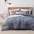 Bedsure King Size Comforter Set - Denim Grey King Comforter Set, Soft Bedding for All Seasons, Cationic Dyed Bedding Set, 3 Pieces, 1 Comforter (104"x90") and 2 Pillow Shams (20"x36"+2")