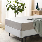 ZINUS No Assembly Metal Box Spring, 7.5 Inch White Mattress Foundation, Sturdy Metal Structure, Twin
