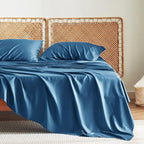 Bedsure King Size Sheets Set, Cooling Sheets for Hot Sleepers, Rayon Derived from Bamboo, Breathable & Soft, Deep Pocket Up to 16 Inches, Hotel Luxury Silky Bedding, Peacock Blue