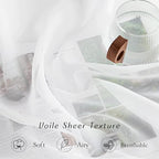 NICETOWN Ivory Sheer Curtains Extra Long 135 inch Length for Large Windows, Grommet Soft and Touching Living Room Window Treatments Sweep to Floor for Villa, W54 x L135, 2 Panels