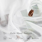 NICETOWN Sheer Curtain Panels Grommet - Ivory Voile Sheer Window Curtains for Bedroom/Living Room, 2 Pieces, 54 Wide x 63-inch Length