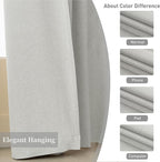KangBang Linen Blackout Curtains 108 Inch Length for Living Room 2 Panels Set Back Tab Loop Pocket Drapes Light Grey UV Protection Curtains for High Window Vertical 9 FT Tall 52 by 108