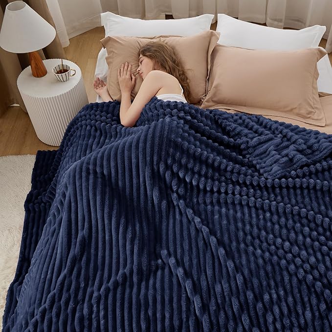 Bedsure GentleSoft Blue Full Blanket for Bed - Cozy Soft Blankets for Women, Cute Large Throws for Girls, 84x90 Inches