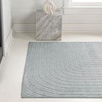 Eyely NCS101F-4 Odense High-Low Minimalist Angle Geometric Light Blue/Cream 4 ft. x 6 ft. Indoor/Outdoor Area Rug, for Home, Backyard, Patio, Porch, Bedroom, Kitchen, Living Room