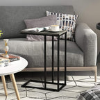 Furinno Camnus Modern Living C Shaped Sofa Side Table, 9.8 in x 17.9 in x 25 in, French Oak Grey