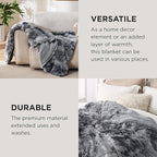 Bedsure GentleSoft Fluffy King Size Blanket for Bed, Faux Fur Fuzzy Minky Couture Warm Blanket for Winter, Thick Plush Sherpa Fleece Oversized Winter Bedding Cozy Gifts for Room, 108x90, Tie Dye Grey