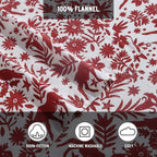 Eddie Bauer - Queen Sheets, Cotton Flannel Bedding Set, Brushed for Extra Softness, Cozy Home Decor (Arcadia Red, Queen)