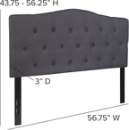 Flash Furniture Cambridge Tufted Upholstered Full Size Headboard in Dark Gray Fabric