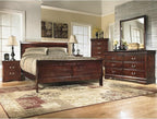 Signature Design by Ashley Alisdair Traditional 6-Drawer Dresser and Mirror with Safety Stop, Dark Brown