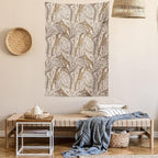 Lunarable Paisley Tapestry, Vintage Plant Pattern with Natural Inspirations Soft Color Palette Batik Style, Wall Hanging for Bedroom Living Room Dorm Decor, 40" X 60", Beige Tan Brown