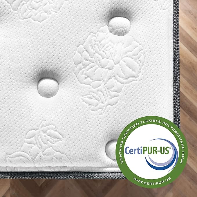 ZINUS 12 Inch Comfort Support Cooling Gel Hybrid Mattress, Full, Euro Top Innerspring Mattress, Motion Isolating Pocket Springs, Mattress in A Box