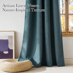 NICETOWN Short Faux Linen Greyish Green Blackout Curtains 63 inches Long for Kitchen - Privacy Panels for Living Room Bedroom, Modern Farmhouse Style Easy Care Grommet Top, 2 Panels, W42 by L63