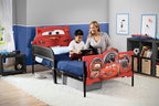 Delta Children Plastic 3D-Footboard Twin Bed, Disney/Pixar Cars Snooze 6 inch Memory Foam Twin Mattress (Bundle)