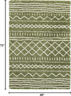 SAFAVIEH Arizona Shag Collection Accent Rug - 4' x 6', Green & Ivory, Moroccan Design, Non-Shedding & Easy Care, 1.6-inch Thick Ideal for High Traffic Areas in Entryway, Living Room, Bedroom (ASG741X)