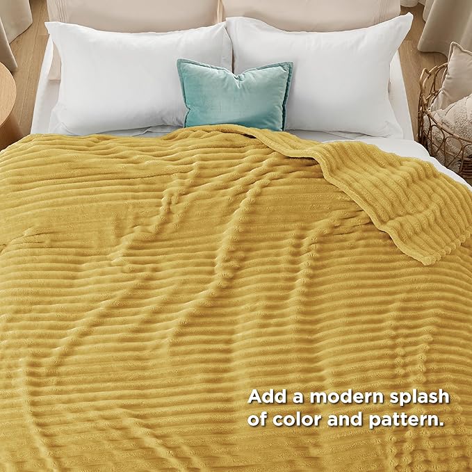 Bedsure GentleSoft Honey California King Size Blanket for Couch - Cozy Soft Blankets for Women, Cute Small Fleece Throws for Girls, Birthday Gifts for Women, 102x96 Inches