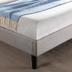 ZINUS Kellen Upholstered Scalloped Platform Bed Frame, Mattress Foundation, Wood Slat Support, No Box Spring Needed, Eco Friendly WonderBox (TM), Easy Assembly, Dark Grey, Queen