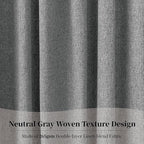 KangBang Extra Wide Blackout Curtains 72W, Faux Linen Back Tab Loop Pocket Pleated Light Blocking Black Out Drapes for Living Room Sliding Patio Door 8 FT Tall (Grey, W72xL96,2 Panels)